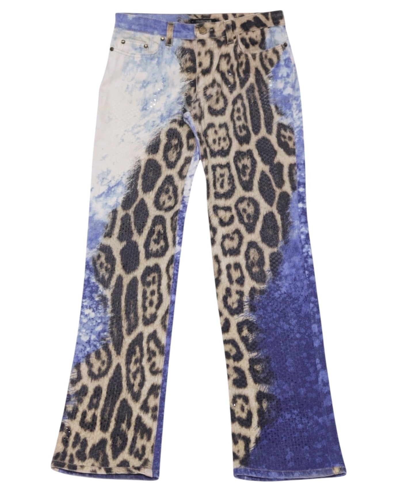 2000s Roberto Cavalli leopard print jeans