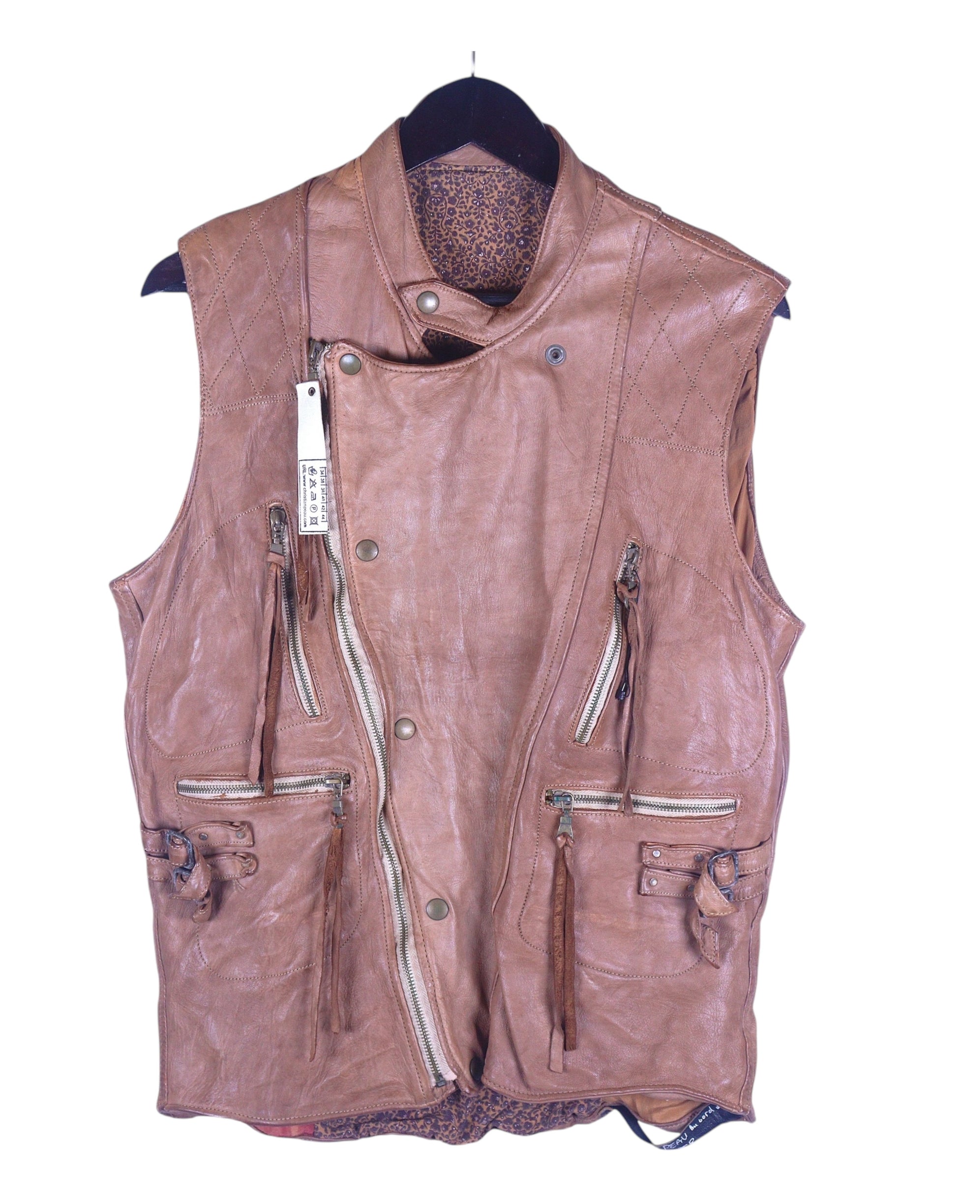 Christian Peau beige leather vest