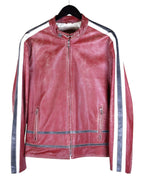 Red Parasuco distressed leather jacket