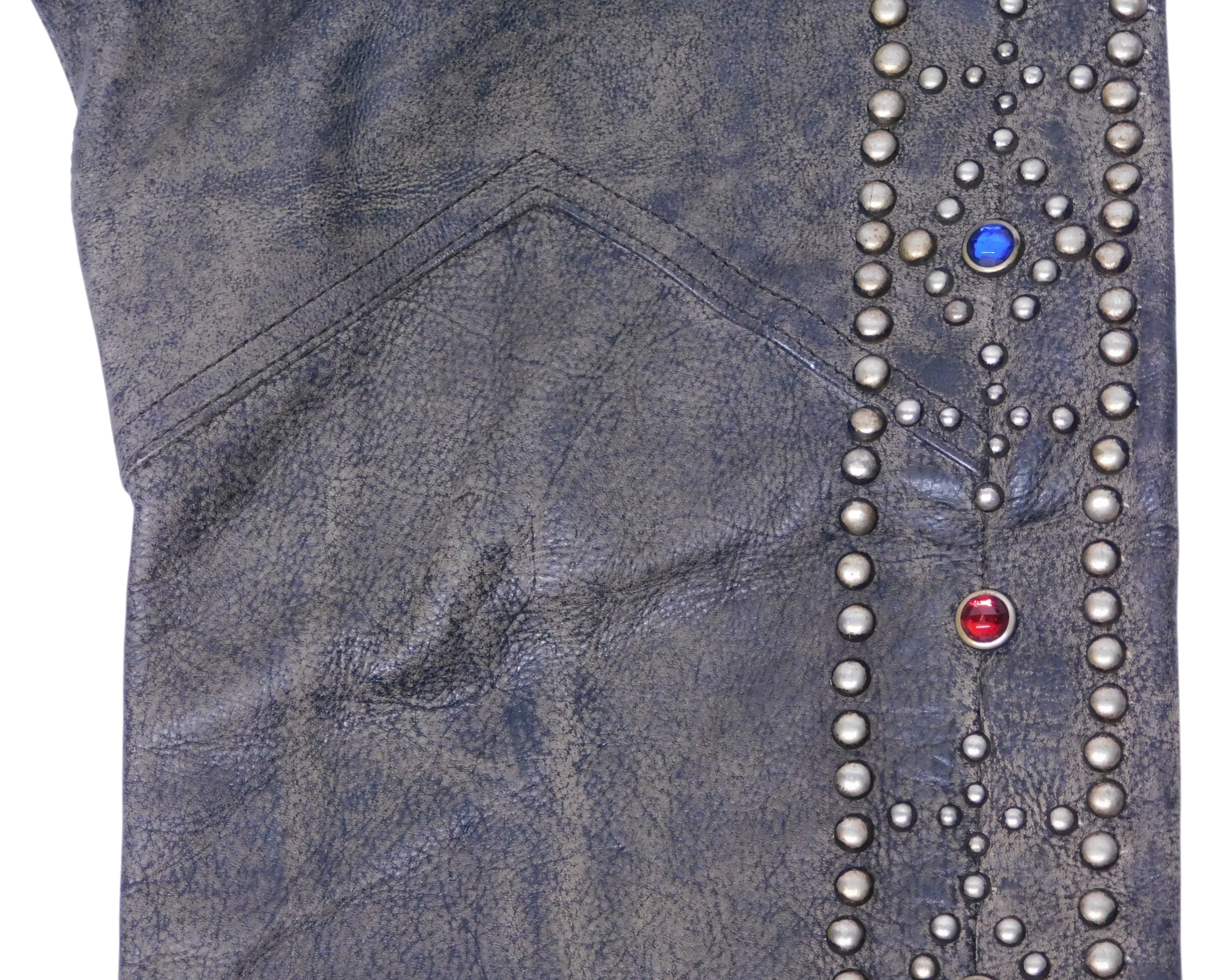 Ralph Lauren double RL 2008 leather Gem Studded pants