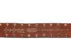 Yohji Yamamoto brown leather belt with studded rivet