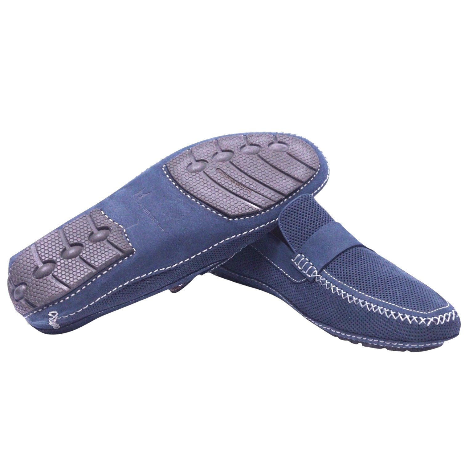 Moreschi dark blue leather shoes