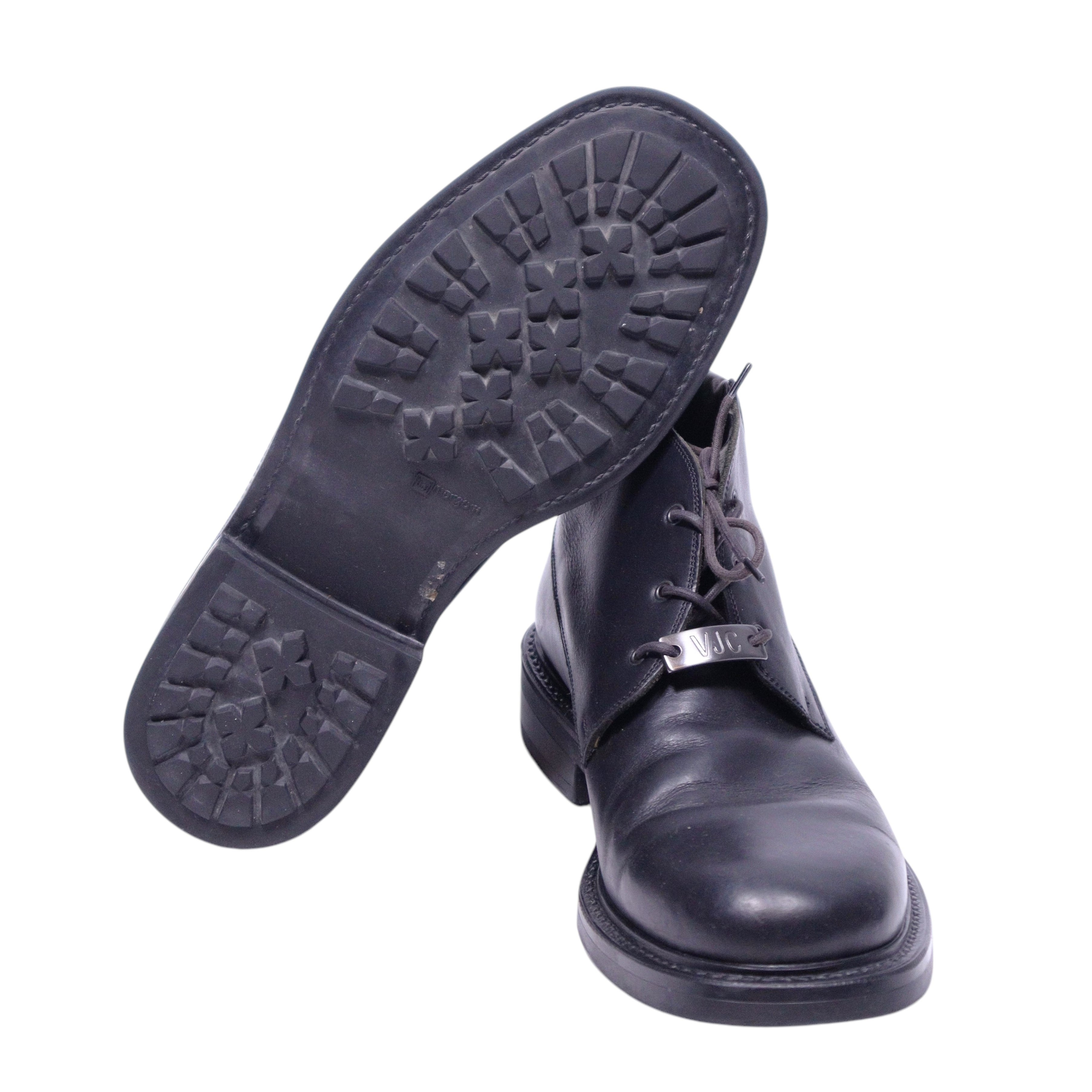 Versace Jeans couture black leather boots
