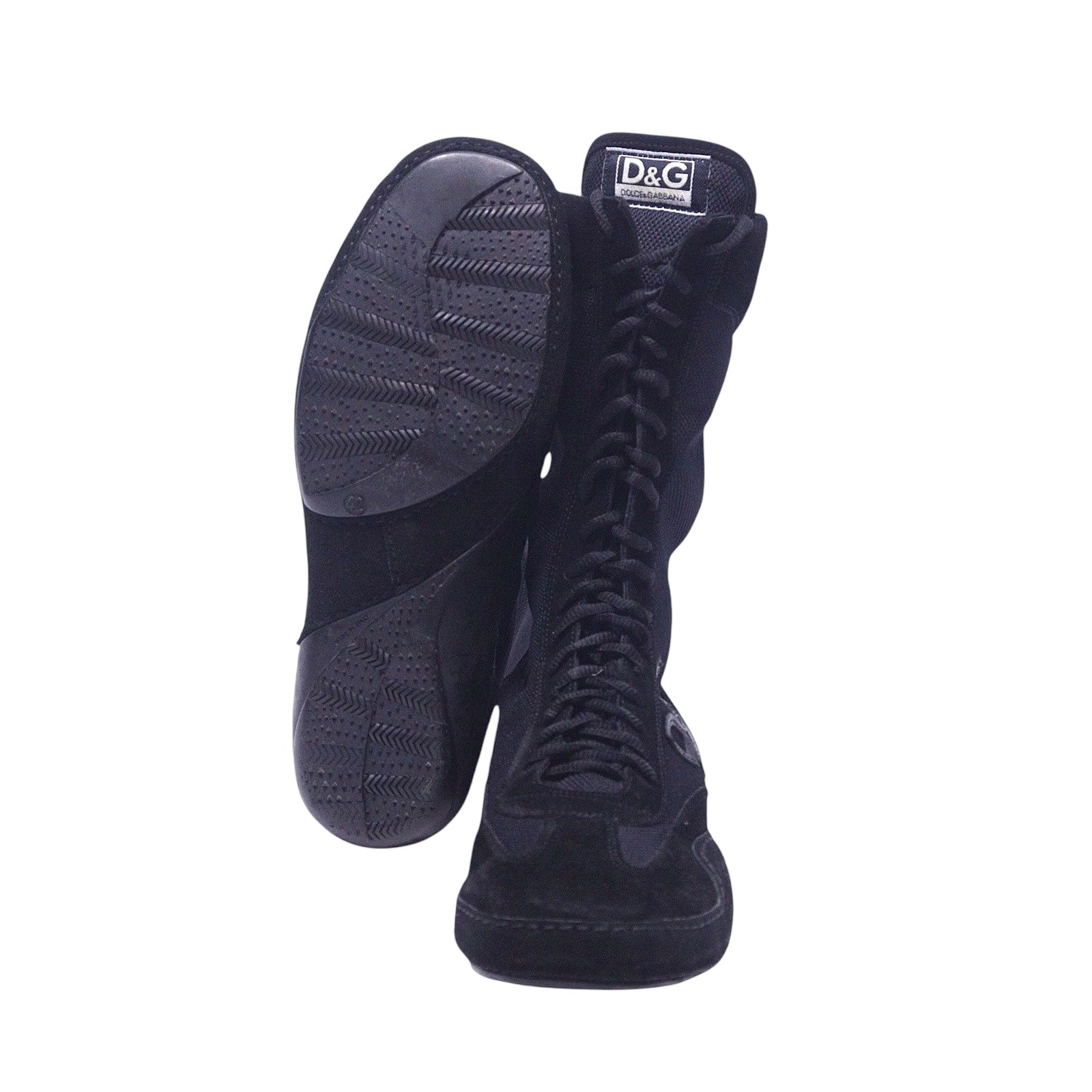 Dolce Gabbana black boxing shoes