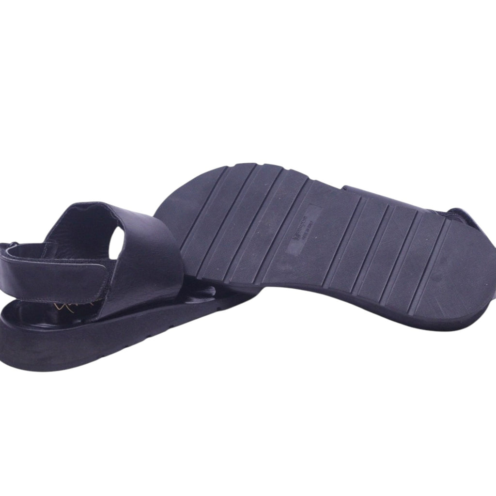 Yohji Yamamoto black leather strap sandal