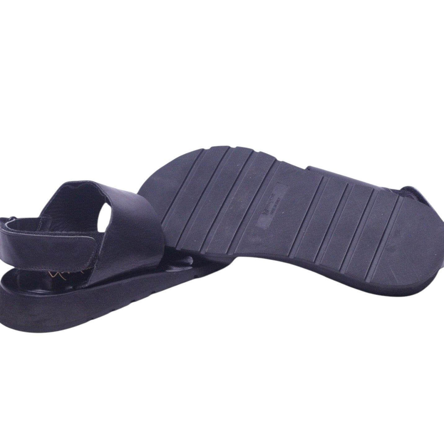 Yohji Yamamoto black leather strap sandal