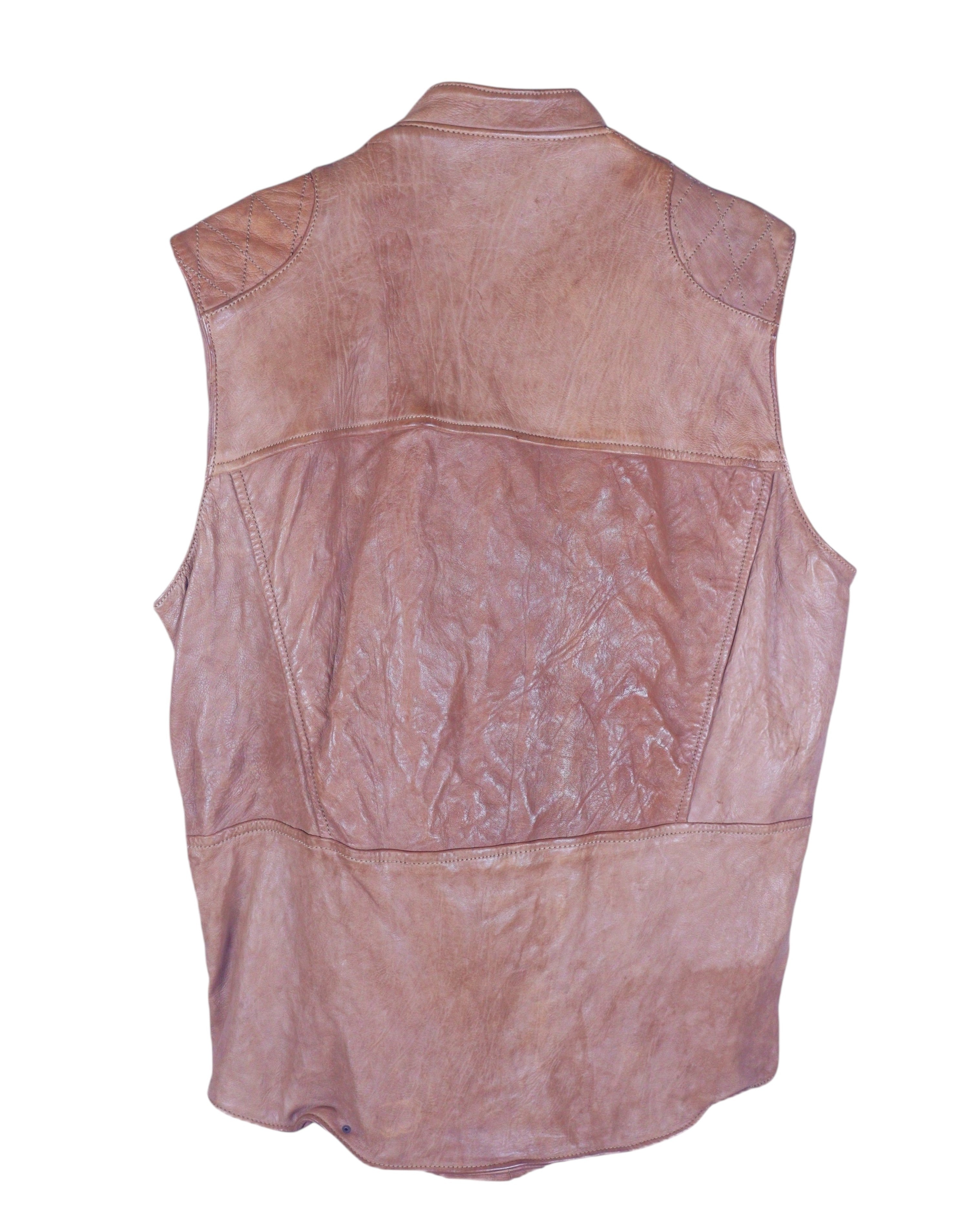 Christian Peau tan-beige leather vest