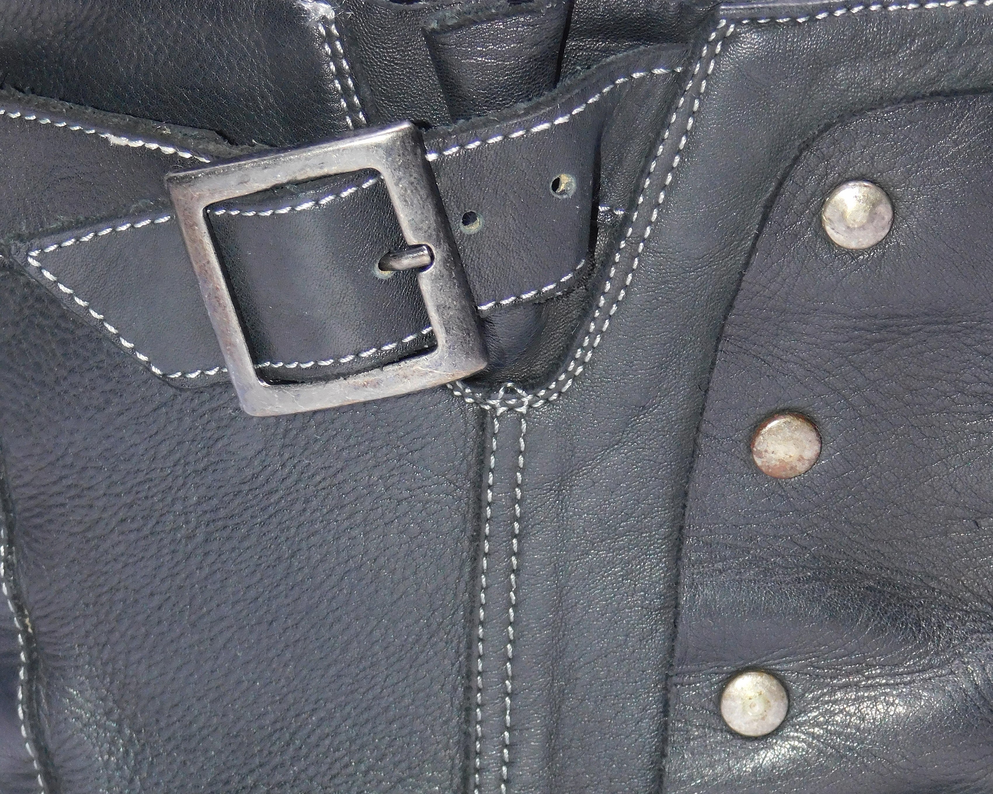 John Varvatos black leather boots with buckled strap