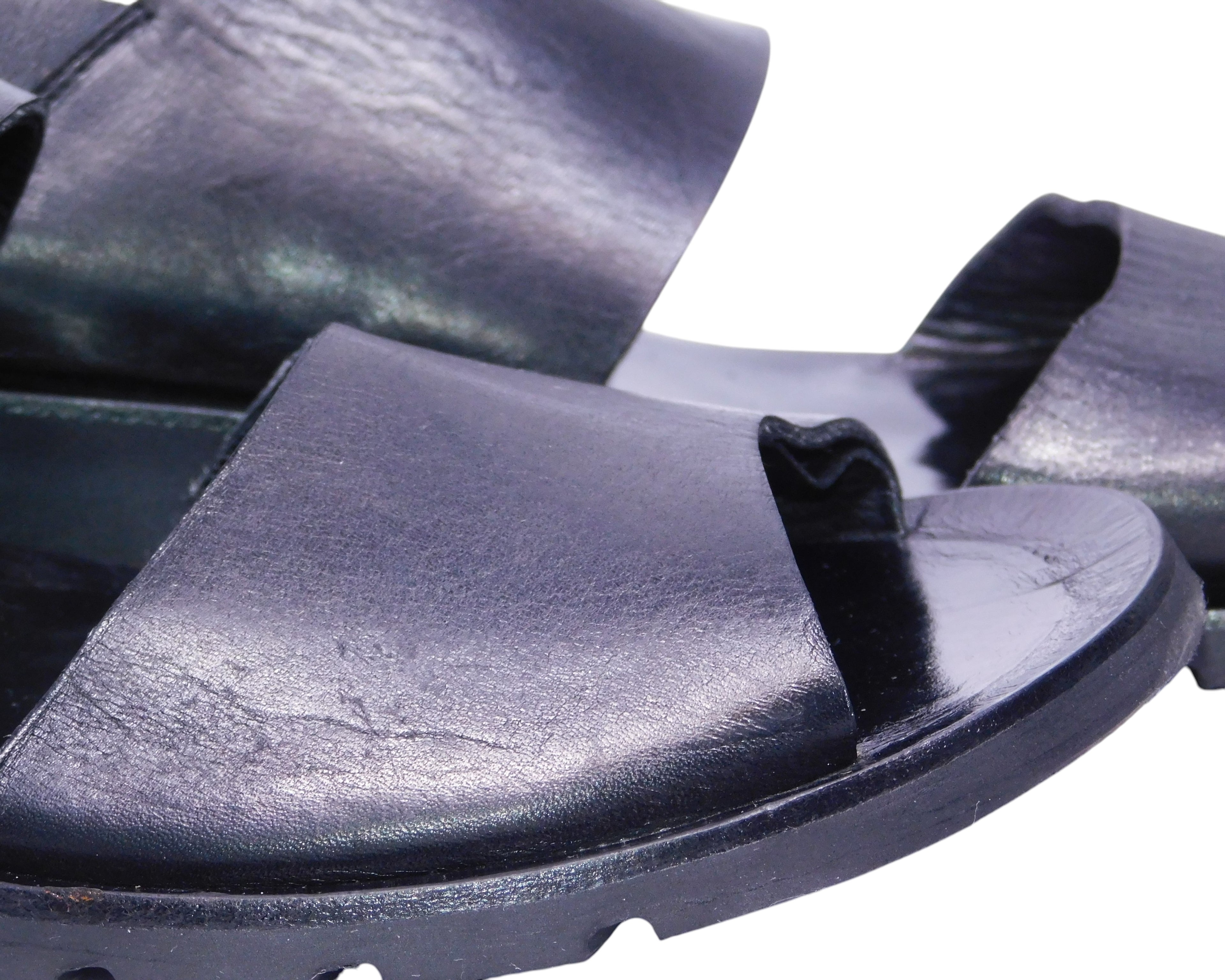 Yohji Yamamoto black leather strap sandal