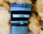 Voyage Passion denim jacket with Faux leopard Fur Collar