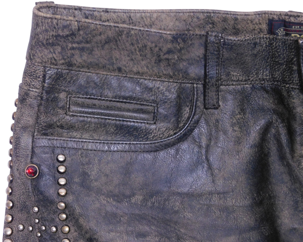 Ralph Lauren double RL 2008 leather Gem Studded pants