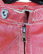 Red Parasuco distressed leather jacket