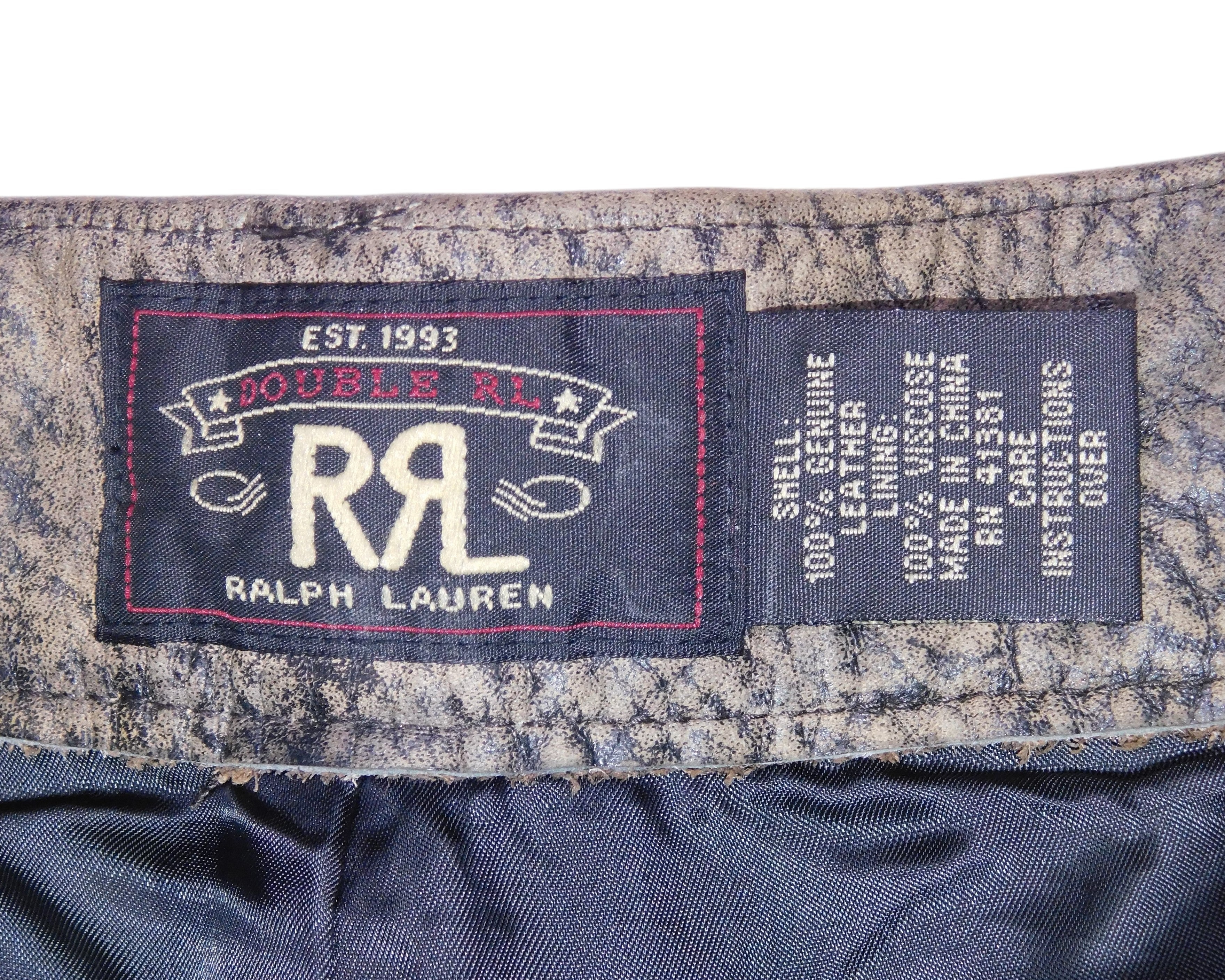 Ralph Lauren double RL 2008 leather Gem Studded pants