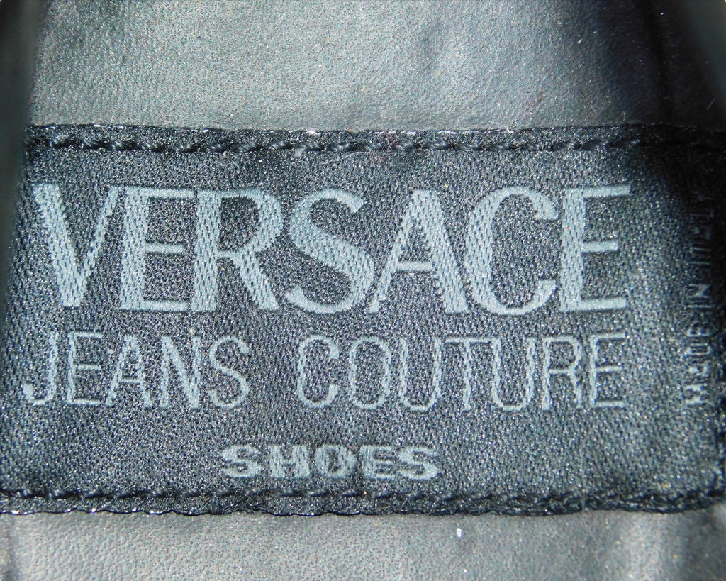 Versace Jeans couture black leather boots