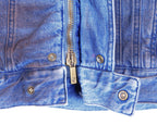 Voyage Passion denim jacket with Faux leopard Fur Collar