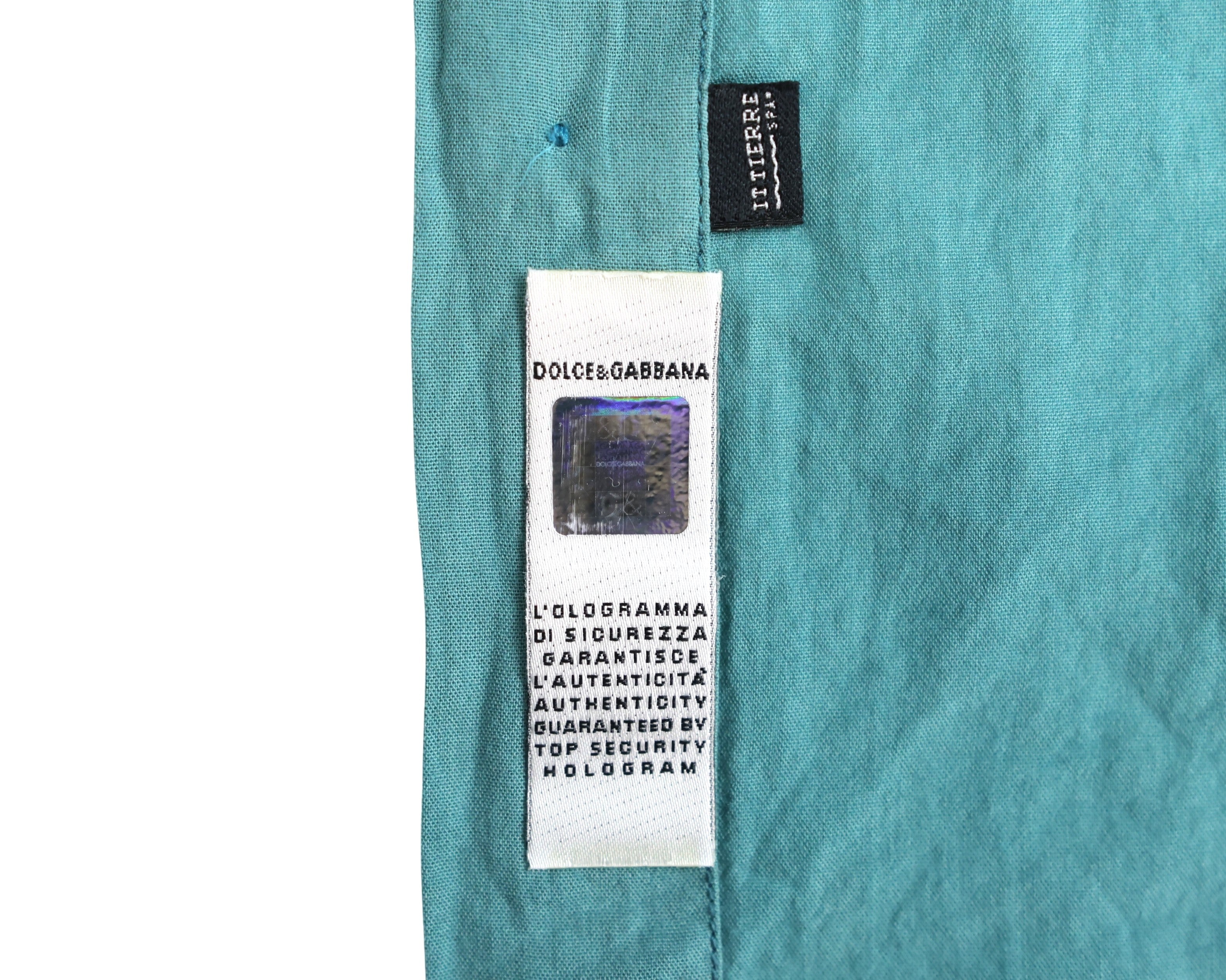 Dolce Gabbana turquoise dress shirt 04/2001