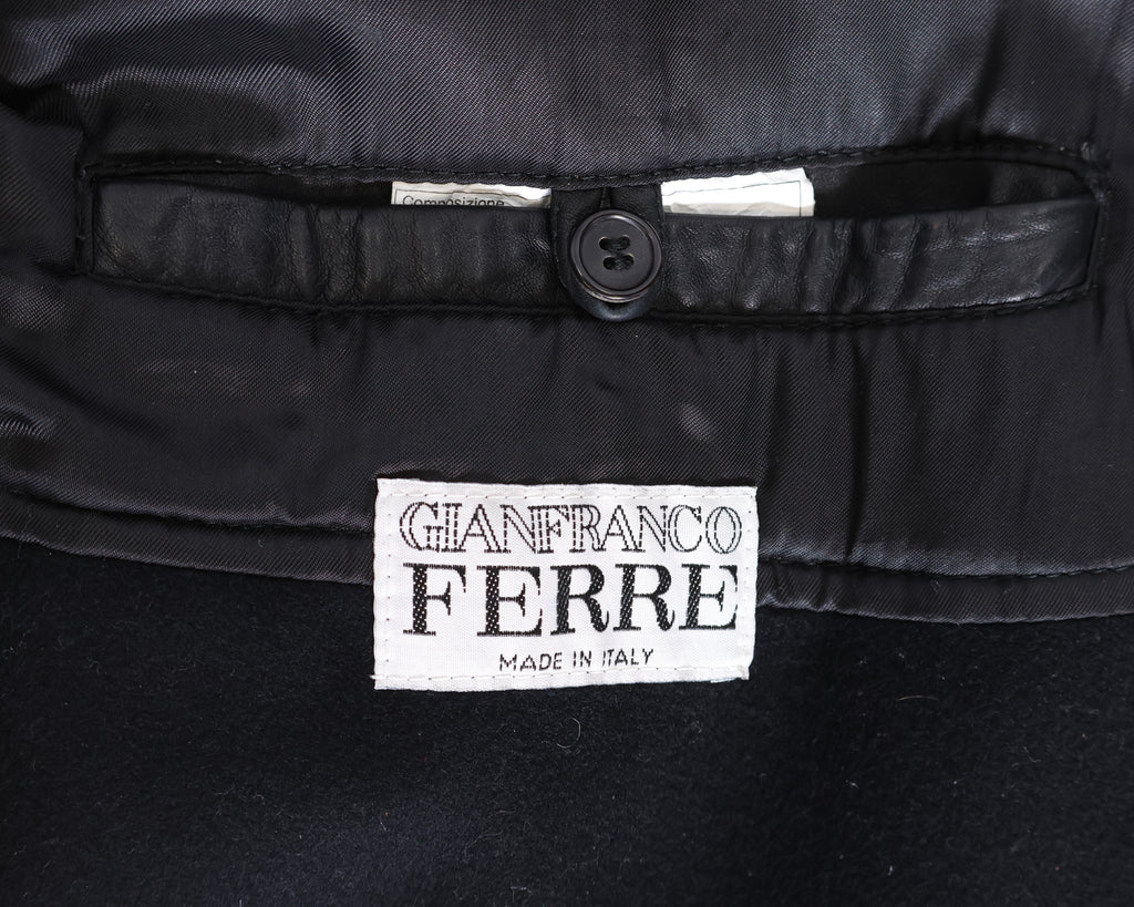 Gianfranco Ferre black calfskin Nappa leather jacket