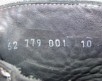 John Varvatos black leather boots with buckled strap