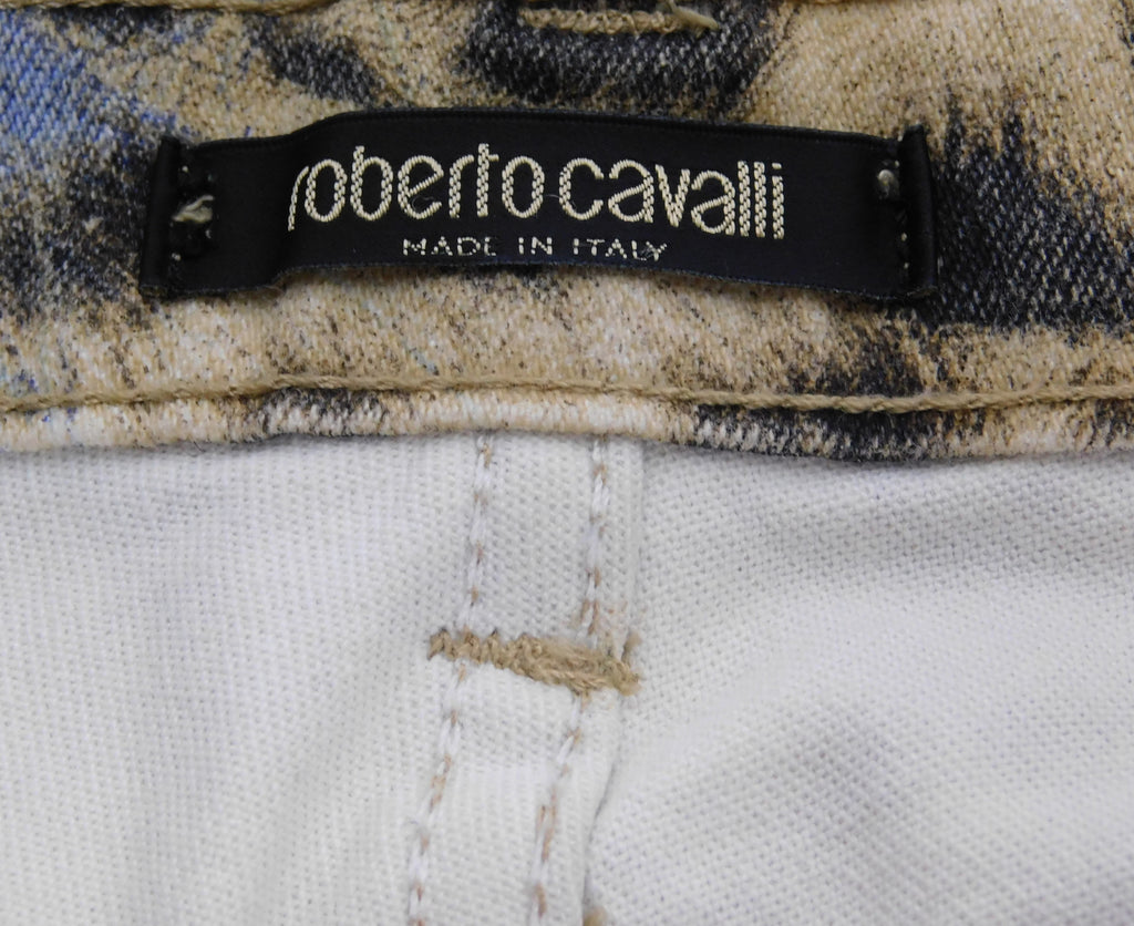 2000s Roberto Cavalli leopard print jeans