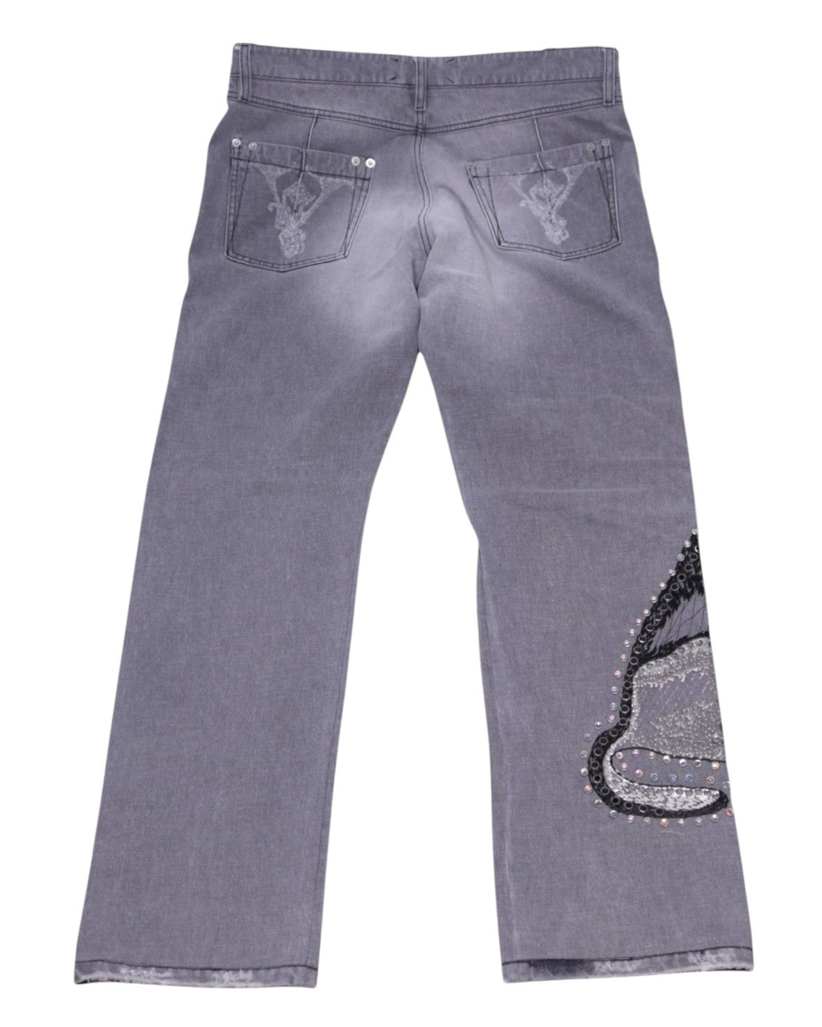 Voyage Mazzilli Michielsens jeans with wolf embroidery and rhinestones design
