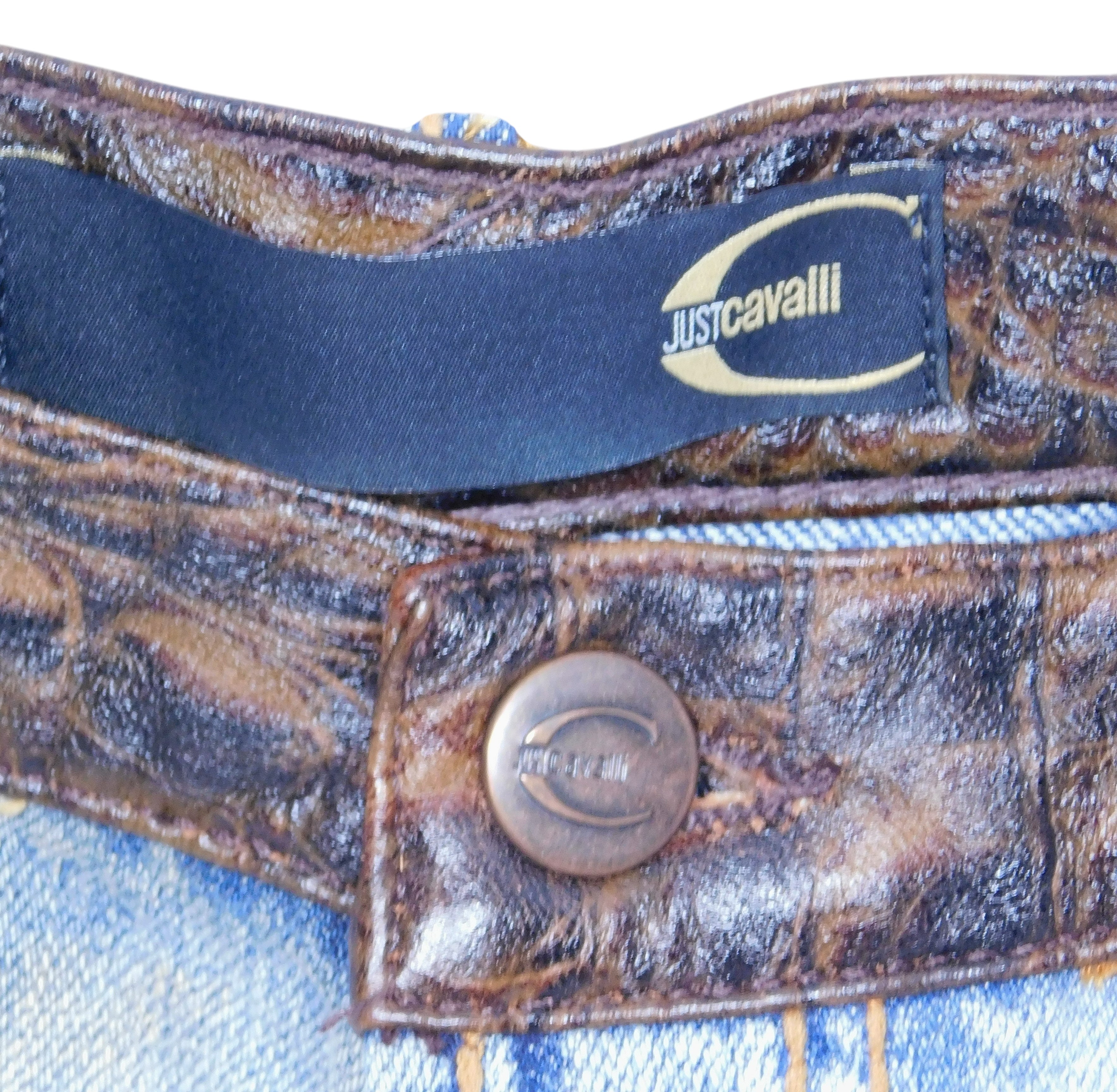 Roberto Cavalli jeans with metallic design