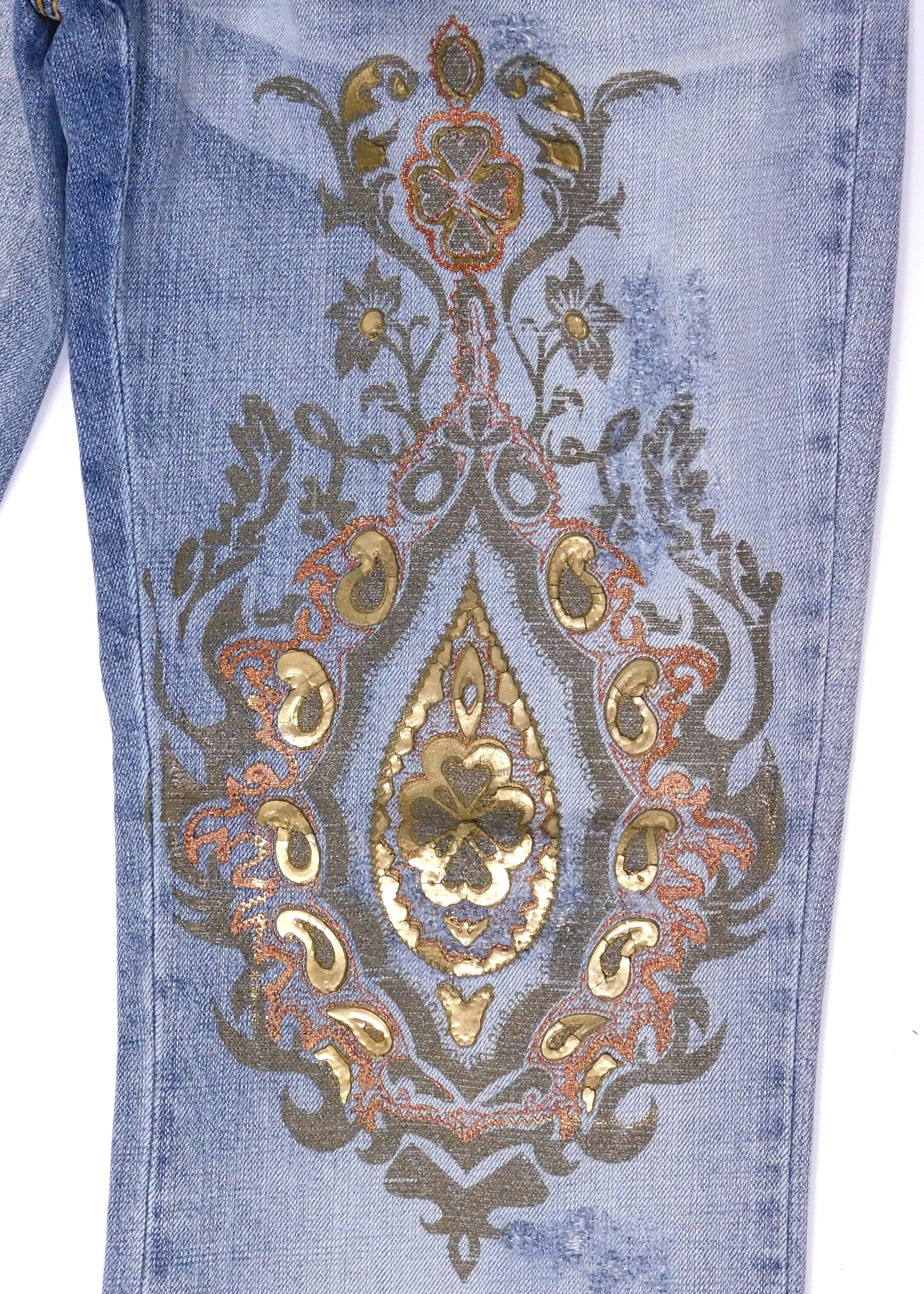 Roberto Cavalli jeans with metallic design