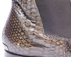 Roberto Cavalli brown python leather chelsea boots