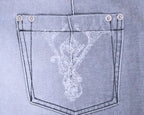 Voyage Mazzilli Michielsens jeans with wolf embroidery and rhinestones design