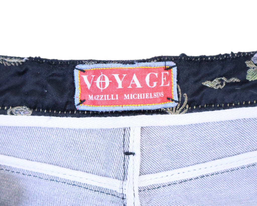 Voyage Mazzilli Michielsens jeans with wolf embroidery and rhinestones design