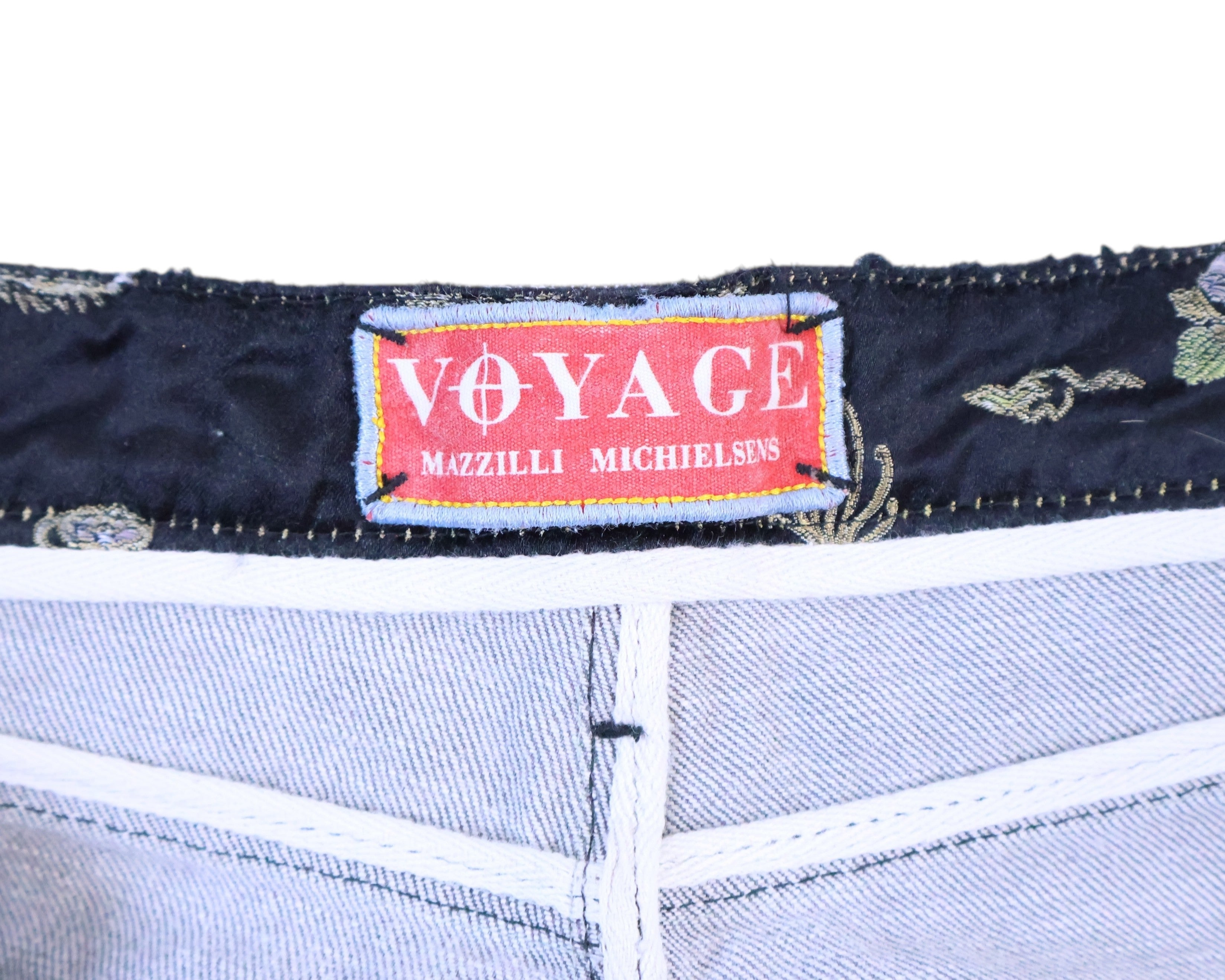 Voyage Mazzilli Michielsens jeans with wolf embroidery and rhinestones design