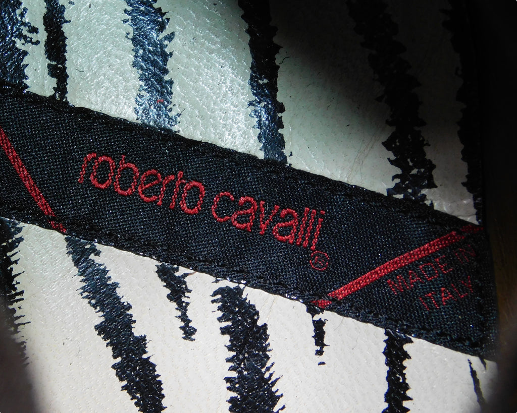 Roberto Cavalli brown python leather chelsea boots