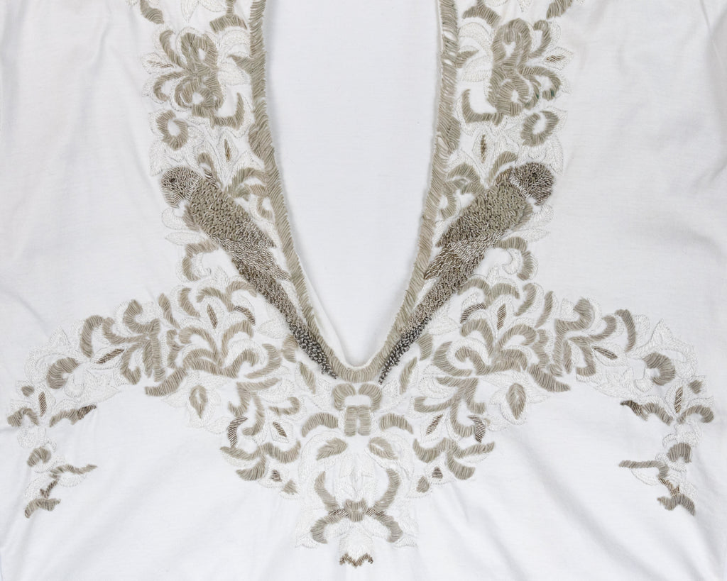 Roberto Cavalli Embroidered Deep V-Neck Top