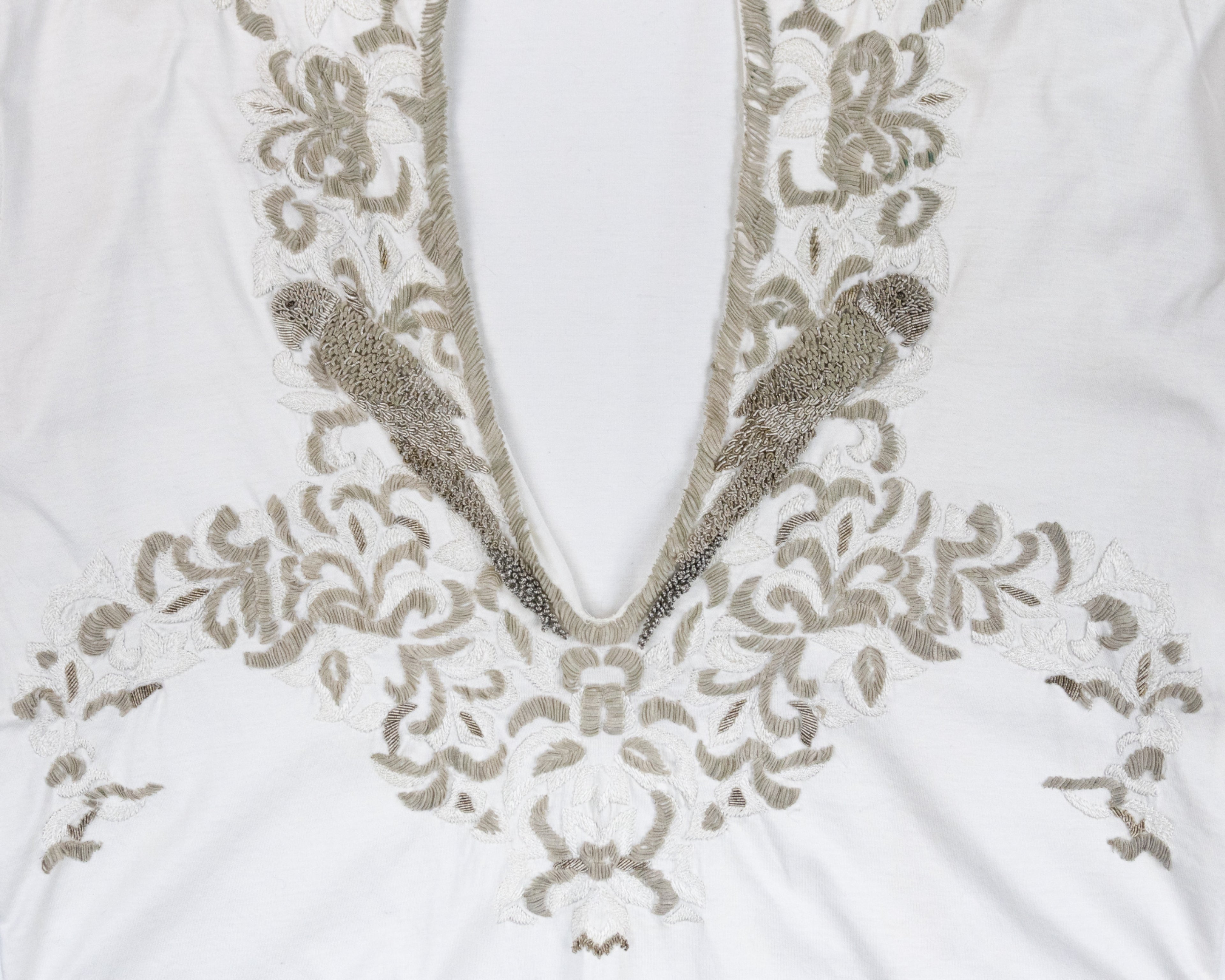 Roberto Cavalli Embroidered Deep V-Neck Top