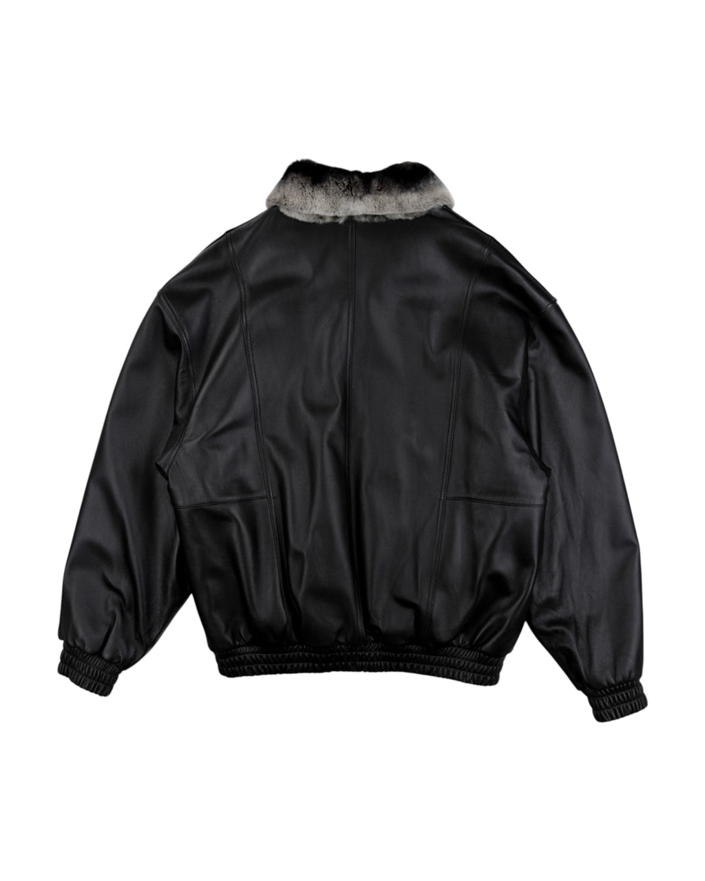 Reversible Rex Rabbit Chinchilla Leather Jacket