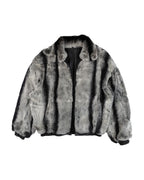 Reversible Rex Rabbit Chinchilla Leather Jacket