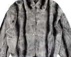 Reversible Rex Rabbit Chinchilla Leather Jacket