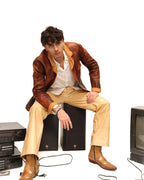 Vent Couvert beige calfskin pants