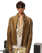 Roberto Cavalli linen blouse with metallic embroidery