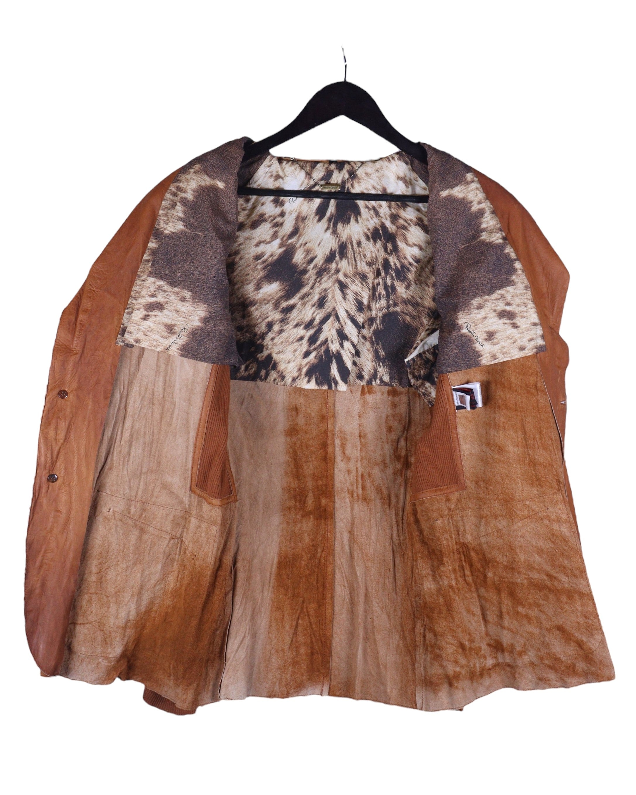 Roberto Cavalli tan-beige leather jacket