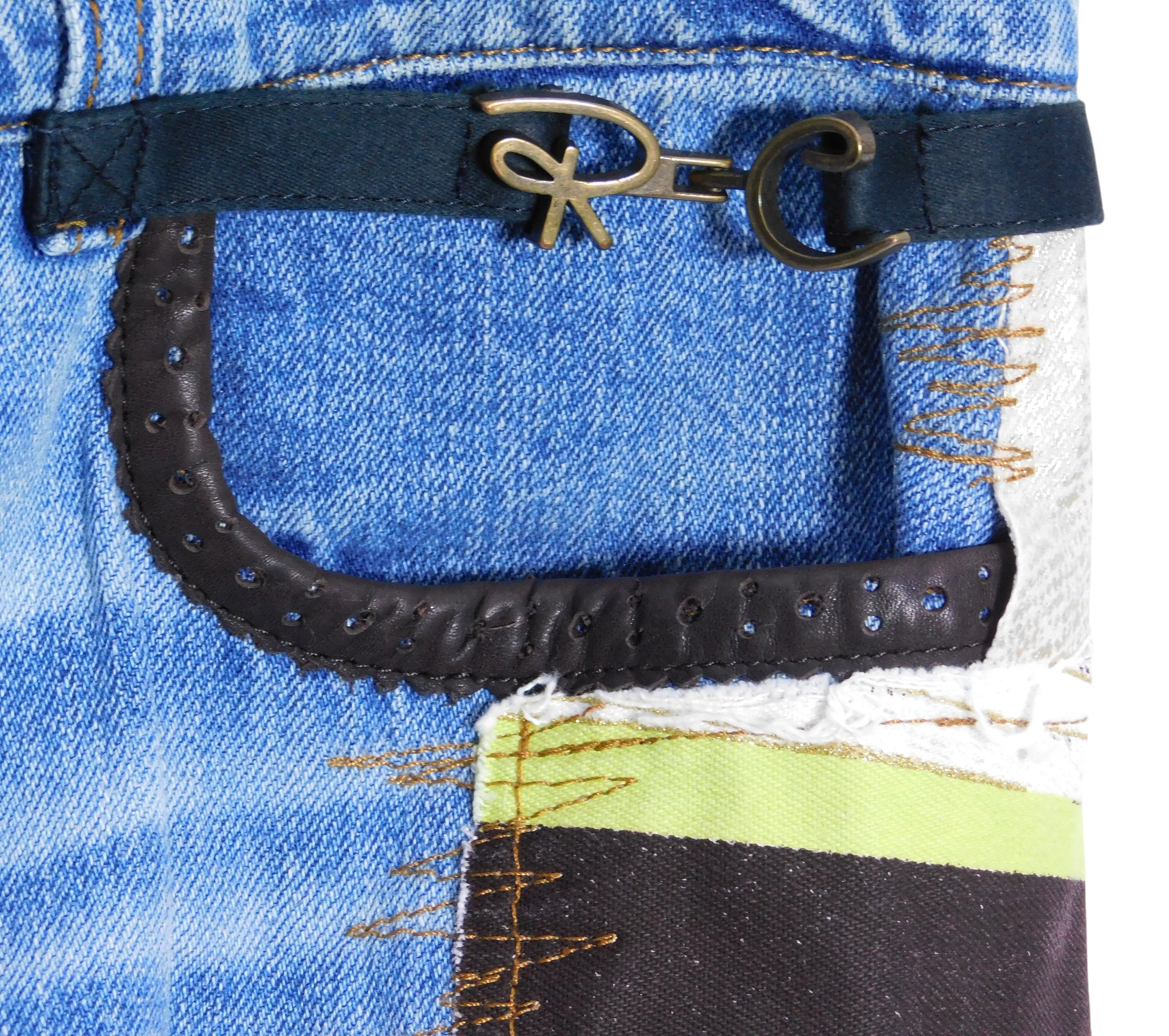 Roberto Cavalli patchwork denim jeans