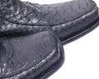 Roberto Cavalli black python leather chelsea boots