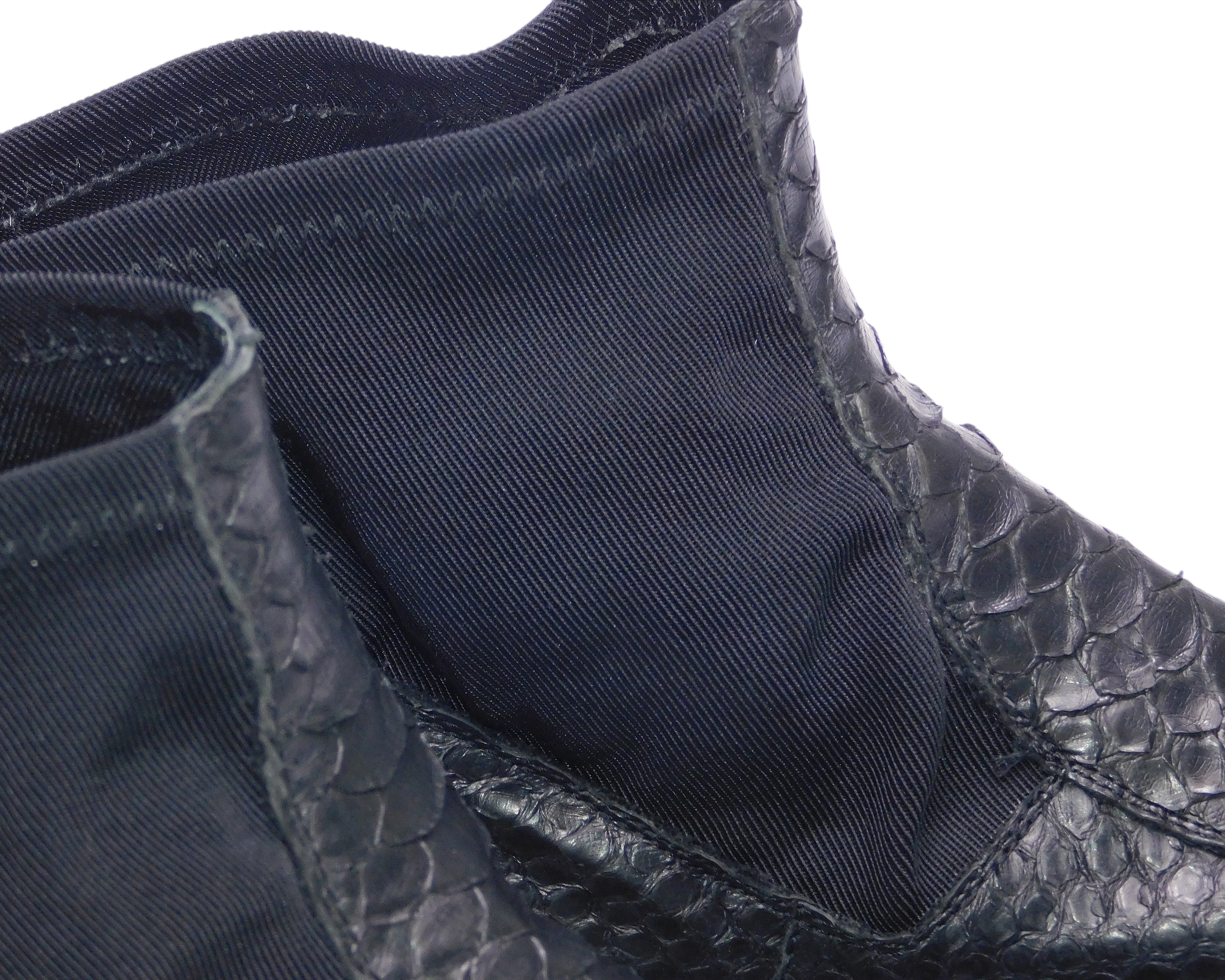 Roberto Cavalli black python leather chelsea boots