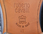 Roberto Cavalli black python leather chelsea boots
