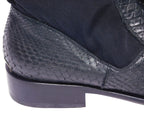 Roberto Cavalli black python leather chelsea boots