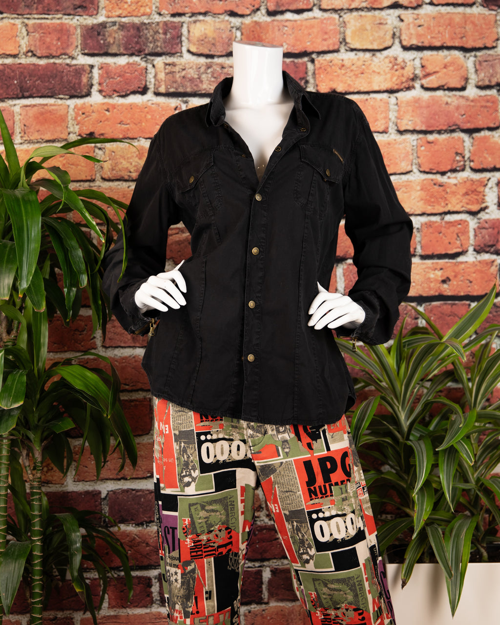 Jean Paul Gaultier 90 graphic print Anarchy punk pants