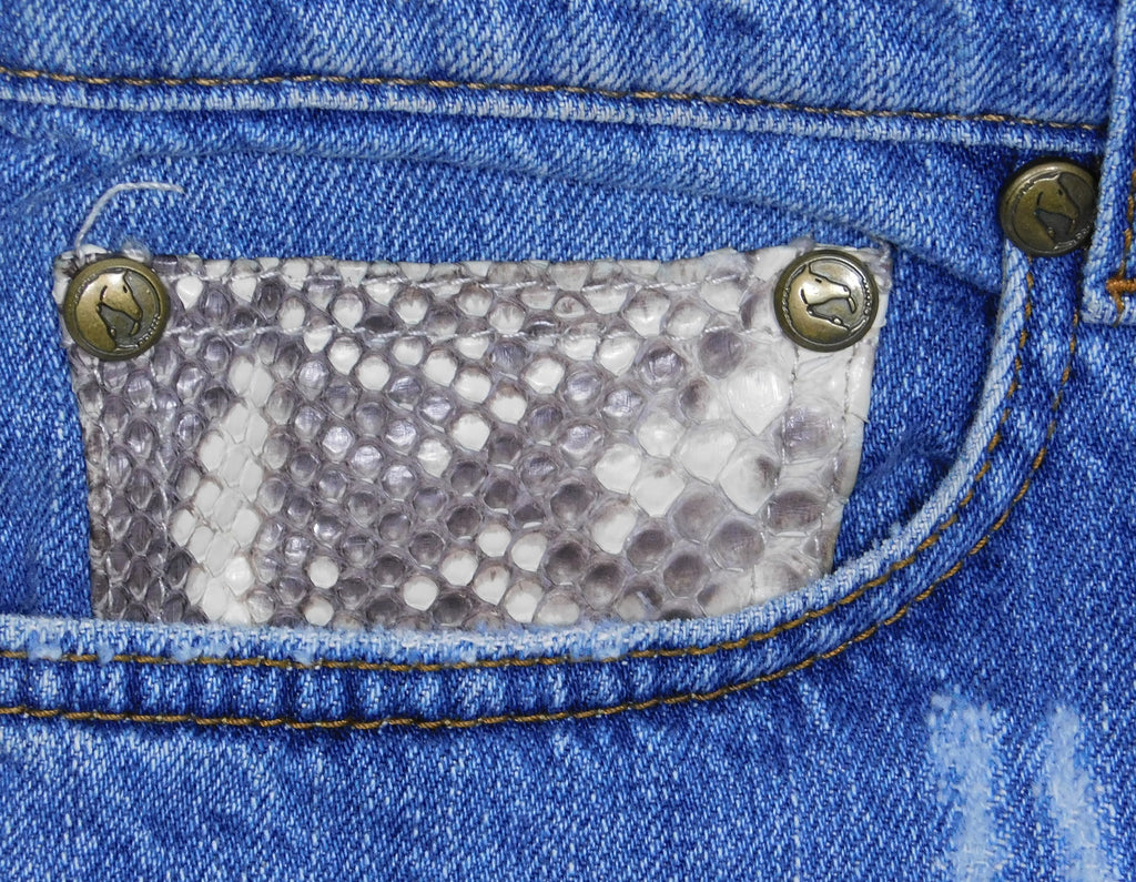 Roberto Cavalli jeans with snakeskin