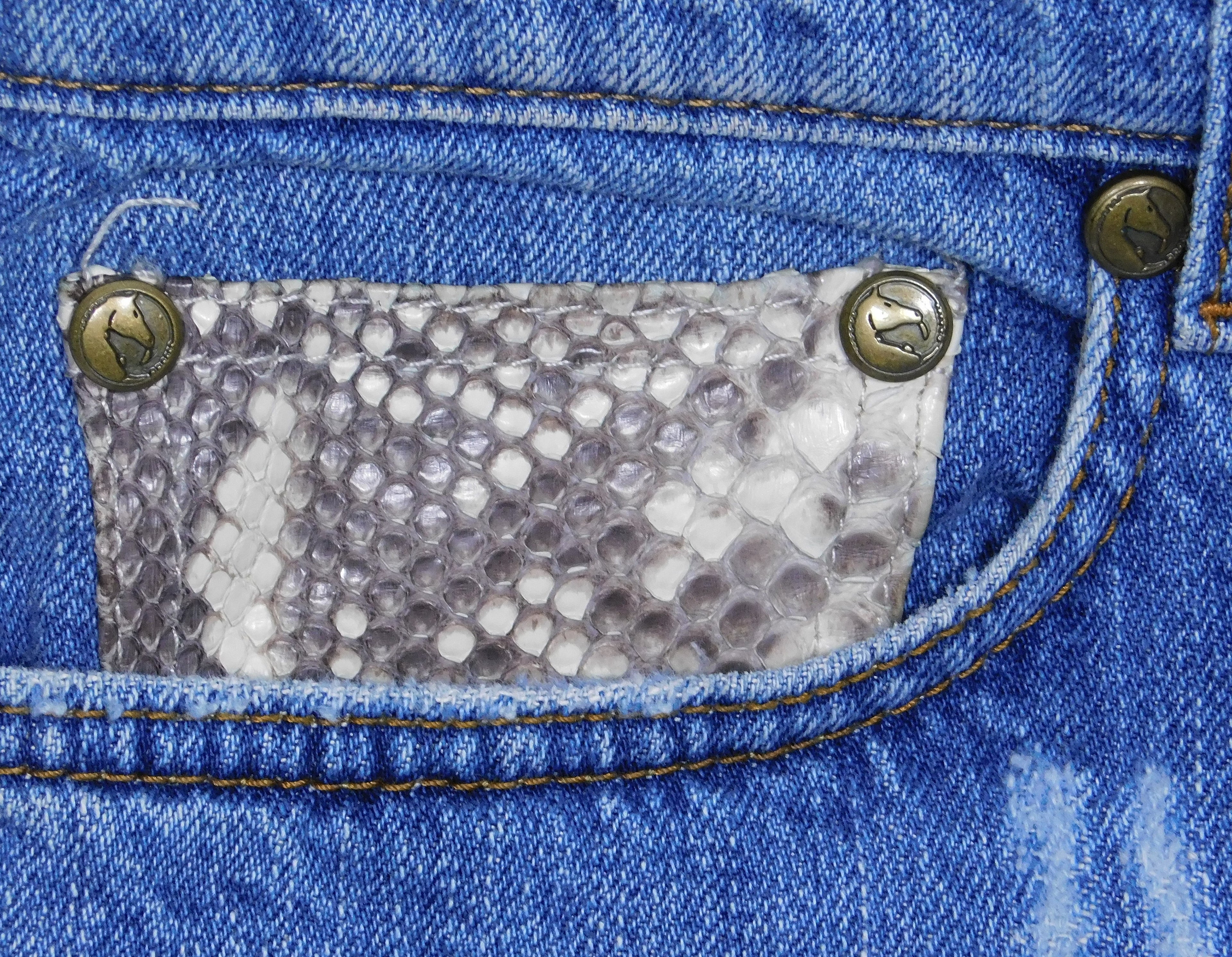 Roberto Cavalli jeans with snakeskin