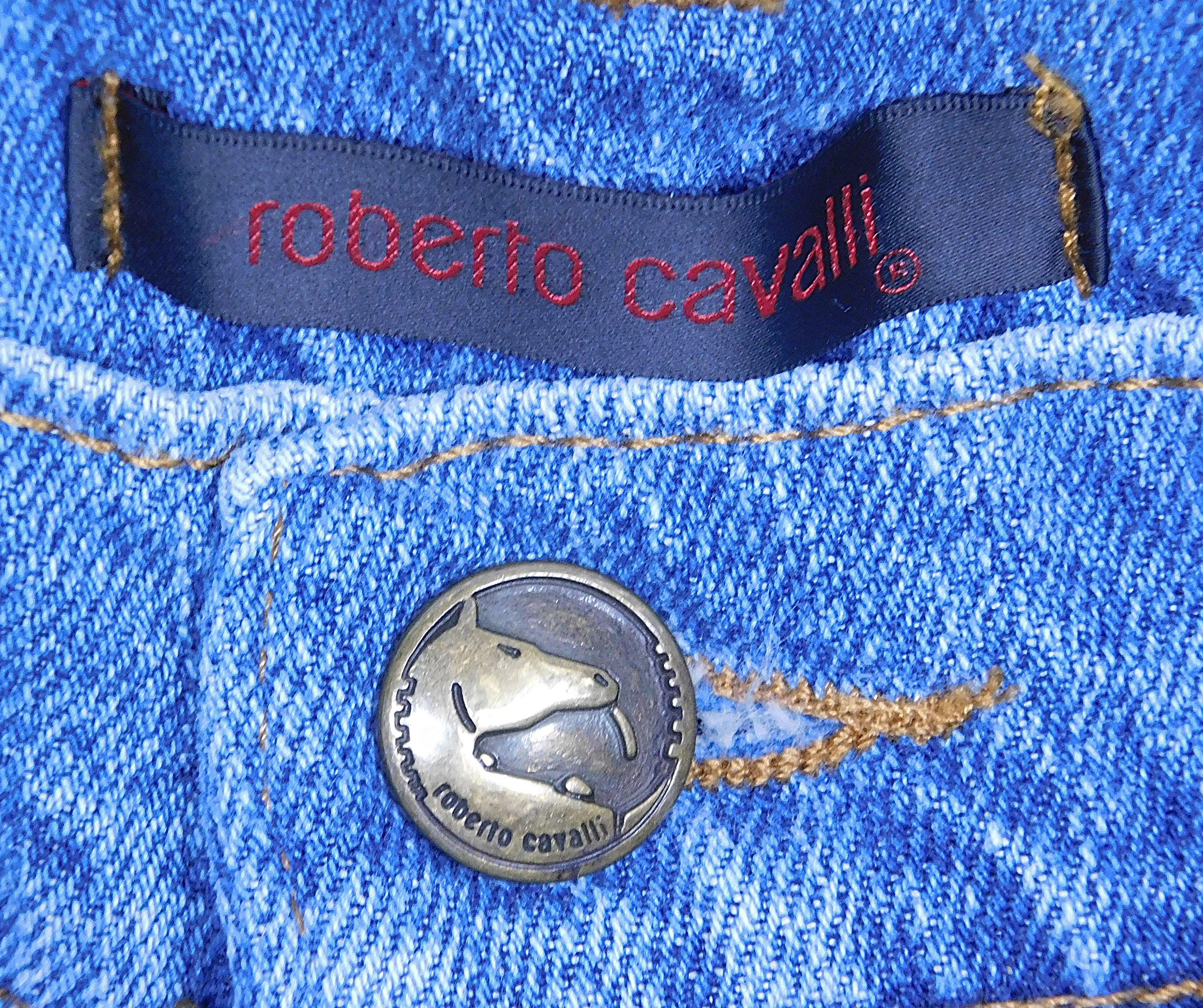 Roberto Cavalli jeans with snakeskin