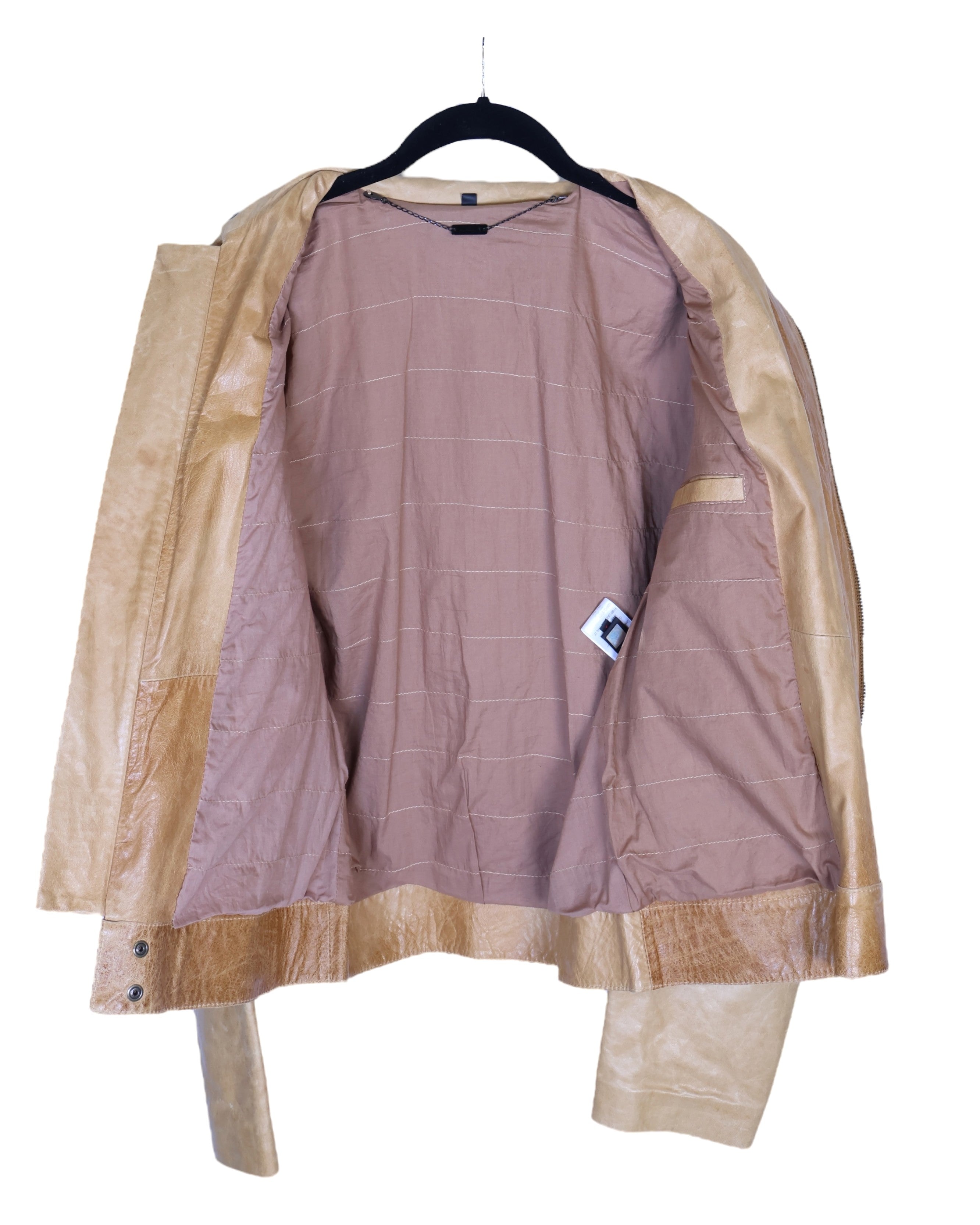 Roberto Cavalli beige leather jacket