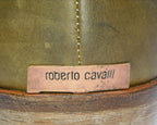 Roberto Cavalli olive brown leather santiag boots